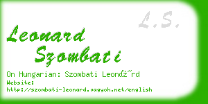 leonard szombati business card